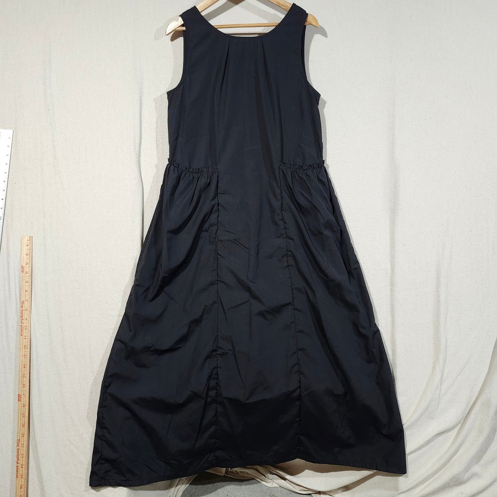 Zanzea Collection Black Sleeveless Maxi Dress XL Gathered Pockets Lagenlook Art